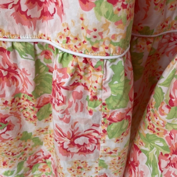 LANZ OF SALZBURG 100% COTTON FLORAL PRINT STRAP MIDI DRESS w / POCKETS SZ 1X - Picture 5 of 10